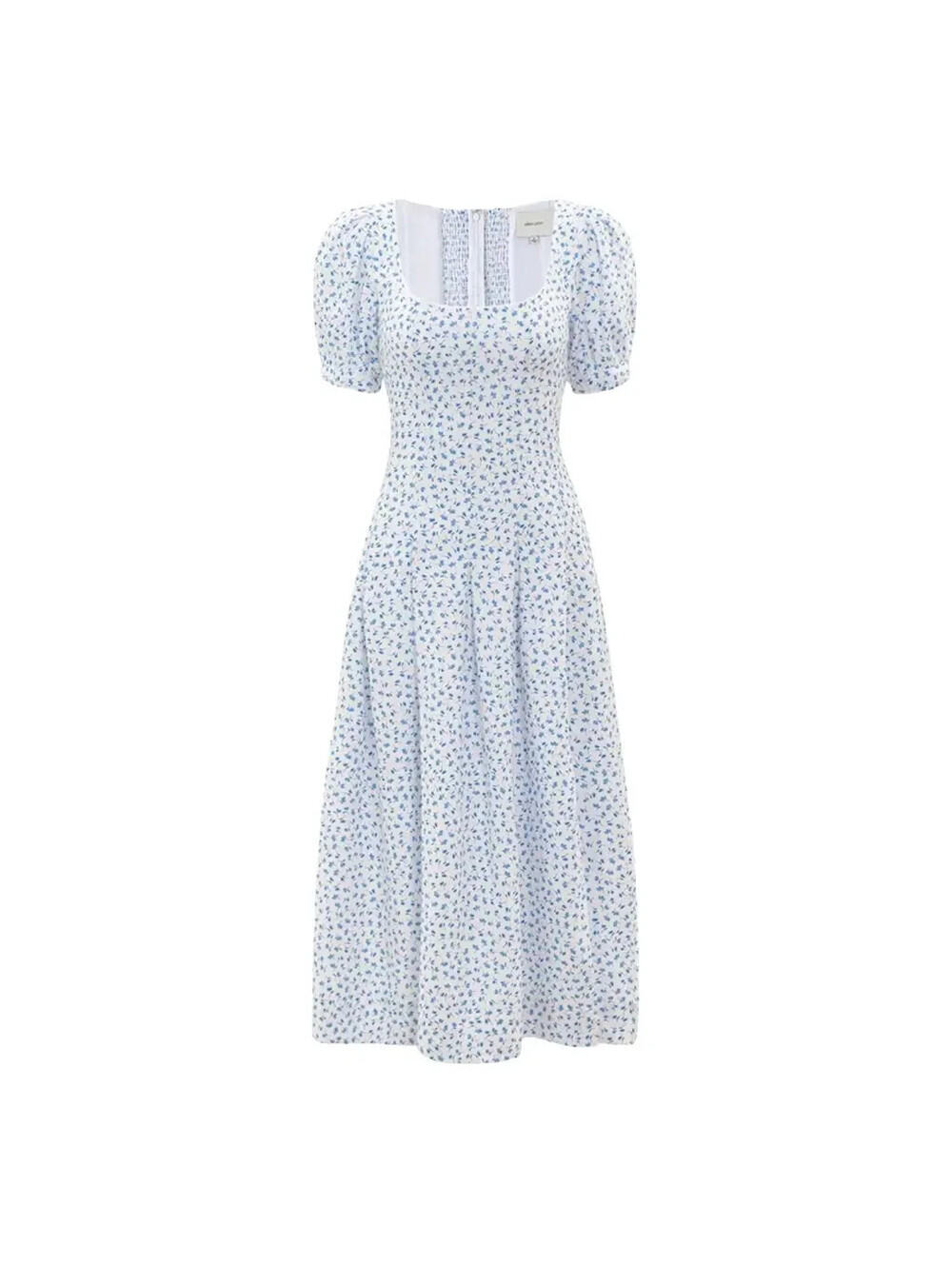 New, Reformation Coucou Linen Dress in White/Blue Sz 2 #MD2261